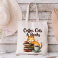 Coffee Cats And Books Lover For Women & Girls Coffee Canvas Tote Bag