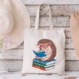 Cool Hedgehog Book Nerd Readers Canvas Tote Bag