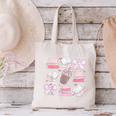Coquette Bow Book Coffee Valentines Bookish Library Teacher Canvas Tote Bag