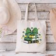 Coquette Bow Books St Patrick's Shamrock Bookworm Librarian Canvas Tote Bag