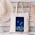 Cosmic Botanical Book Lover Reading Canvas Tote Bag