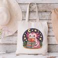 Cute Axolotl Reading Books Cozy Night Aesthetic Canvas Tote Bag