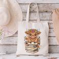 Cute Baby Highland Cow Reading Book Librarian Bookworm Canvas Tote Bag Cute Baby Highland Cow Reading Book Librarian Bookworm Canvas Tote Bag