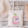 Cute Book Lover Frog Pretty Girls Read Books Kawaii Reading Canvas Tote Bag
