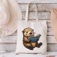 Cute Book Sea Otter Canvas Tote Bag