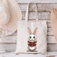 Cute Bookworm Bunny Reading For Kids And Teachers Canvas Tote Bag Cute Bookworm Bunny Reading For Kids And Teachers Canvas Tote Bag