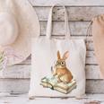 Cute Bunny Reading Book Glasses Bookworm Canvas Tote Bag