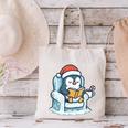 Cute Christmas Penguin Reading Book Cozy Winter Holiday Art Canvas Tote Bag