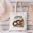 Cute Coffee Cats Books Lover Idea Women Men Kids Canvas Tote Bag Cute Coffee Cats Books Lover Idea Women Men Kids Canvas Tote Bag