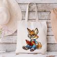 Cute Coyote With Book I Kids Coyote Canvas Tote Bag Cute Coyote With Book I Kids Coyote Canvas Tote Bag
