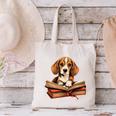 Cute Dog Beagle Reading Book Canvas Tote Bag Cute Dog Beagle Reading Book Canvas Tote Bag