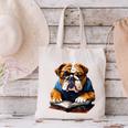 Cute Dog English Bulldog Reading Book Canvas Tote Bag Cute Dog English Bulldog Reading Book Canvas Tote Bag