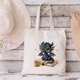 Cute Dragon Books Flower Bookworm Book Lover Canvas Tote Bag