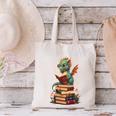 Cute Dragon Reading Book Bookworm Dragons And Books Canvas Tote Bag