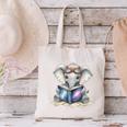 Cute Elephant Reading Universe Book Canvas Tote Bag Cute Elephant Reading Universe Book Canvas Tote Bag