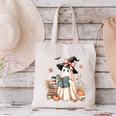 Cute Ghost Reading Book Librarian Book Lover Canvas Tote Bag