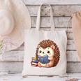 Cute Hedgehog Book Lover Readers Animal Reading Canvas Tote Bag