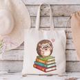 Cute Hedgehog Reading Books Animal Lover Reader Bookworm Canvas Tote Bag Cute Hedgehog Reading Books Animal Lover Reader Bookworm Canvas Tote Bag