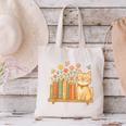 Cute Kawaii Cat Books Flowers Canvas Tote Bag Cute Kawaii Cat Books Flowers Canvas Tote Bag