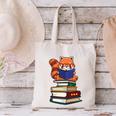 Cute Kawaii Kids Reading Books Glasses Red Panda Lover Canvas Tote Bag Cute Kawaii Kids Reading Books Glasses Red Panda Lover Canvas Tote Bag