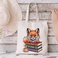 Cute Nerdy Fox Read Books Be Kind Stay Weird Book Club Premium Tri-Blend Canvas Tote Bag
