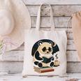 Cute Panda Reading Book Under Moon Bookworm Coffee Lover Canvas Tote Bag Cute Panda Reading Book Under Moon Bookworm Coffee Lover Canvas Tote Bag