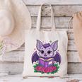 Cute Pastel Goth Bat Reading Book Canvas Tote Bag Cute Pastel Goth Bat Reading Book Canvas Tote Bag
