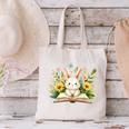 Cute Rabbit And Book Women Girls Reading Book Rabbit Lover Canvas Tote Bag Cute Rabbit And Book Women Girls Reading Book Rabbit Lover Canvas Tote Bag