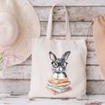 Cute Reading Bunny With Glasses Books Reader Book Bookworm Canvas Tote Bag