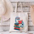 Cute Reading Seal On Books Book Lover Canvas Tote Bag Cute Reading Seal On Books Book Lover Canvas Tote Bag
