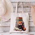 Cute Red Panda Reading Book Animal Bookworm Canvas Tote Bag