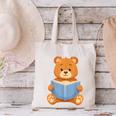 Cute Teddy Bear Reading Book Adorable For Readers Canvas Tote Bag