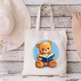 Cute Teddy Bear Reading Book Fun Canvas Tote Bag