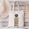 Cute Wiener Dog Dachshund Reading On Pile Of Books Canvas Tote Bag
