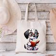 Dalmatian Reading a Book Dog Canvas Tote Bag