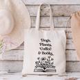 Dogs Plants Coffee Books Book Lover Dog Lover Reading Canvas Tote Bag
