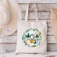 Duck Wilderness Book Reading Illustration Floral Canvas Tote Bag