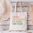 Easily Distracted By Books And Yarn Knitting & Crocheting Canvas Tote Bag Easily Distracted By Books And Yarn Knitting & Crocheting Canvas Tote Bag