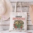 Easily Distracted By Cats And Books Vintage Canvas Tote Bag