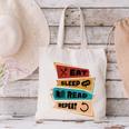 Eat Sleep Read Repeat Reading Books Reader Bookworm Canvas Tote Bag