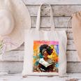 Educated Afro Girl Reading Book Lover History Month Canvas Tote Bag Educated Afro Girl Reading Book Lover History Month Canvas Tote Bag