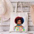 Education Is Freedom History Girl Women Book Lover Canvas Tote Bag