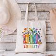 Equal Rights Book Flower Equality Peace Love Kindness Book Canvas Tote Bag