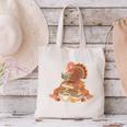 Fall Book Vintage Turkey Thanksgiving Reading Book Lovers Canvas Tote Bag