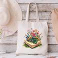 Floral Book Bloom Wildflowers Literature Nature Fantasy Canvas Tote Bag Floral Book Bloom Wildflowers Literature Nature Fantasy Canvas Tote Bag