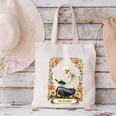 Floral Tarot Card The Reader Skeleton Reading Book Canvas Tote Bag