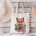 Fox Read Books Be Kind Stay Weird Reader Cute Nerd Bookworm Canvas Tote Bag