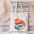 Fox Reading Book Pajama Sleep Canvas Tote Bag Fox Reading Book Pajama Sleep Canvas Tote Bag