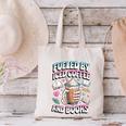 Fueled By Iced Coffee And Books Book Lover Retro Canvas Tote Bag Fueled By Iced Coffee And Books Book Lover Retro Canvas Tote Bag