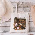 Ghost Reading Book Cat Lover Halloween Reading Enthusiast Canvas Tote Bag Ghost Reading Book Cat Lover Halloween Reading Enthusiast Canvas Tote Bag